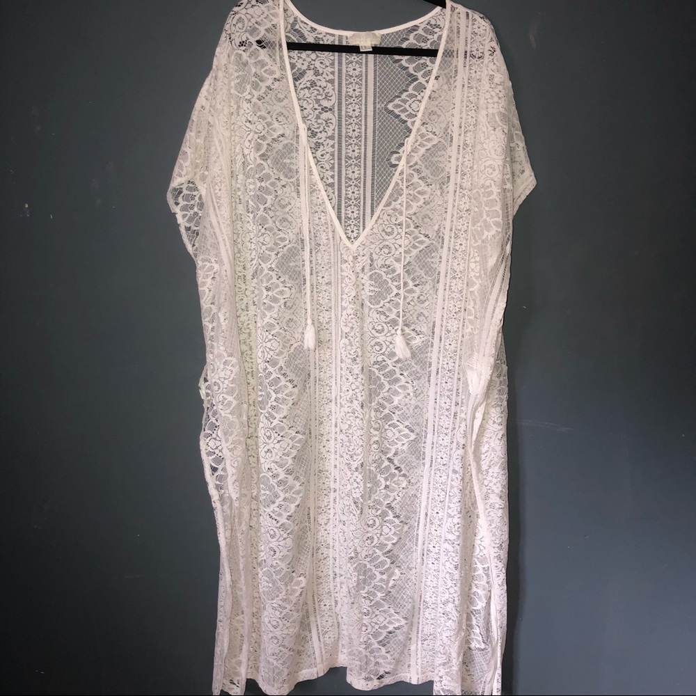 Plus White Swimsuit Cover Up